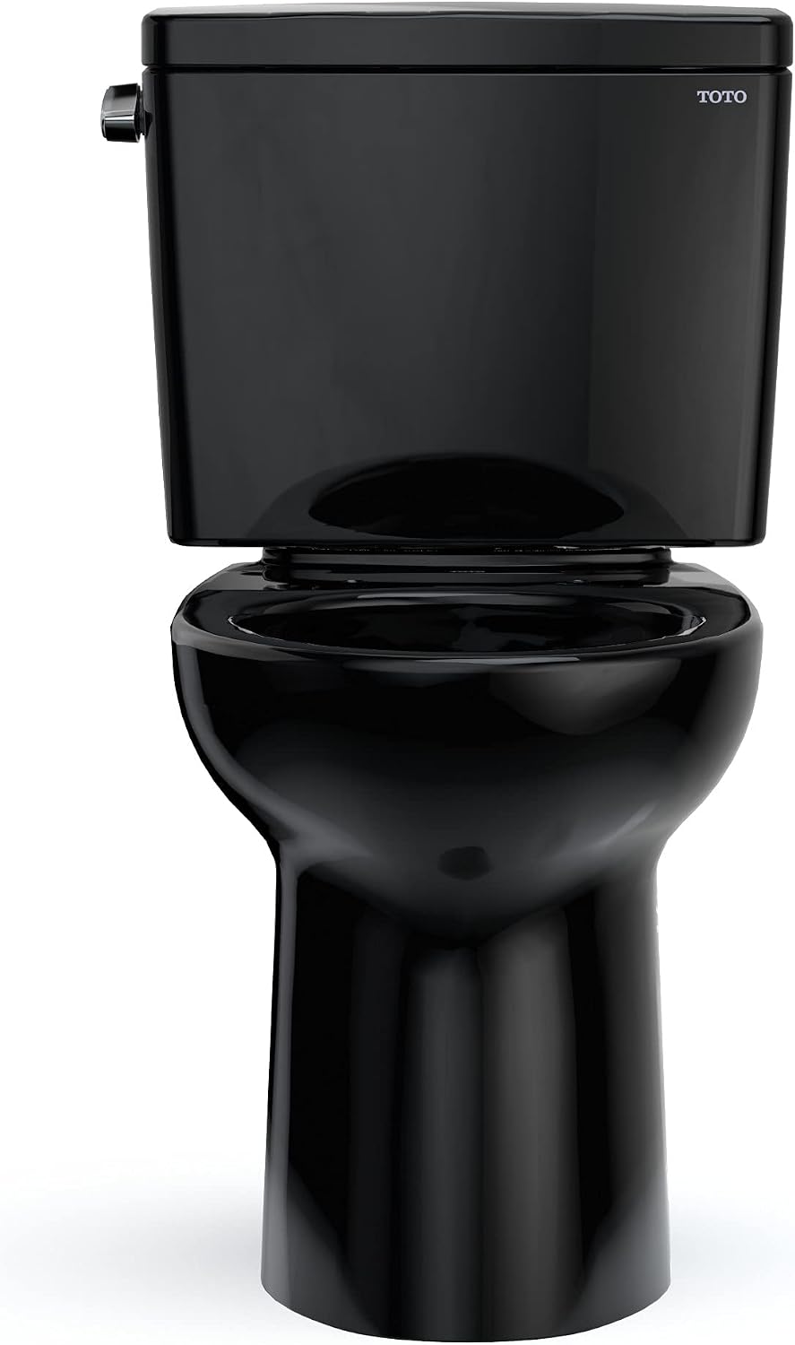 TOTO Drake Two-Piece Elongated 1.28 GPF Universal Height TORNADO FLUSH Toilet, Ebony - CST776CEF#51