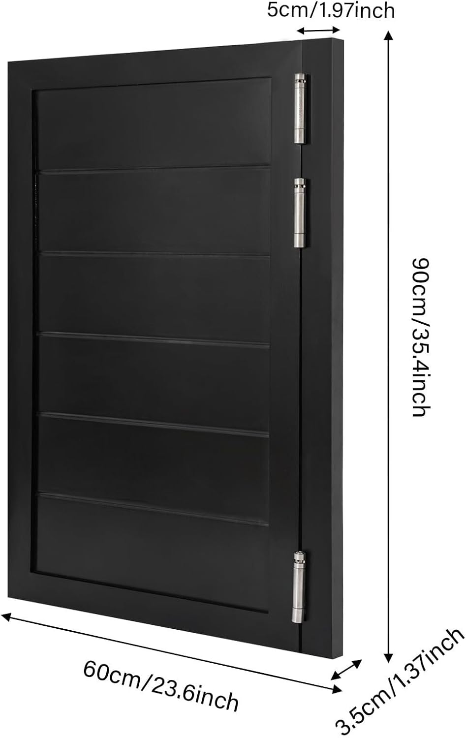 Swinging Door Cafe Doors,Solid Wood Swing Door Interior Saloon Half Partition Doors with 3 Hinges for House Kitchen Shop Entrance Pub Porch(23.6x35.4in-Black)