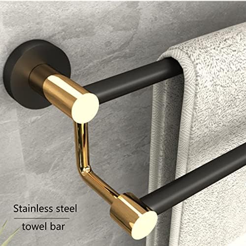 Stainless Steel Hand Towel Bar Holder Wall Mounted Bathroom Accessories Brushed Black Gold Towel Rail for Shower and Bath Durable and Stylish Design (30cm Multi)