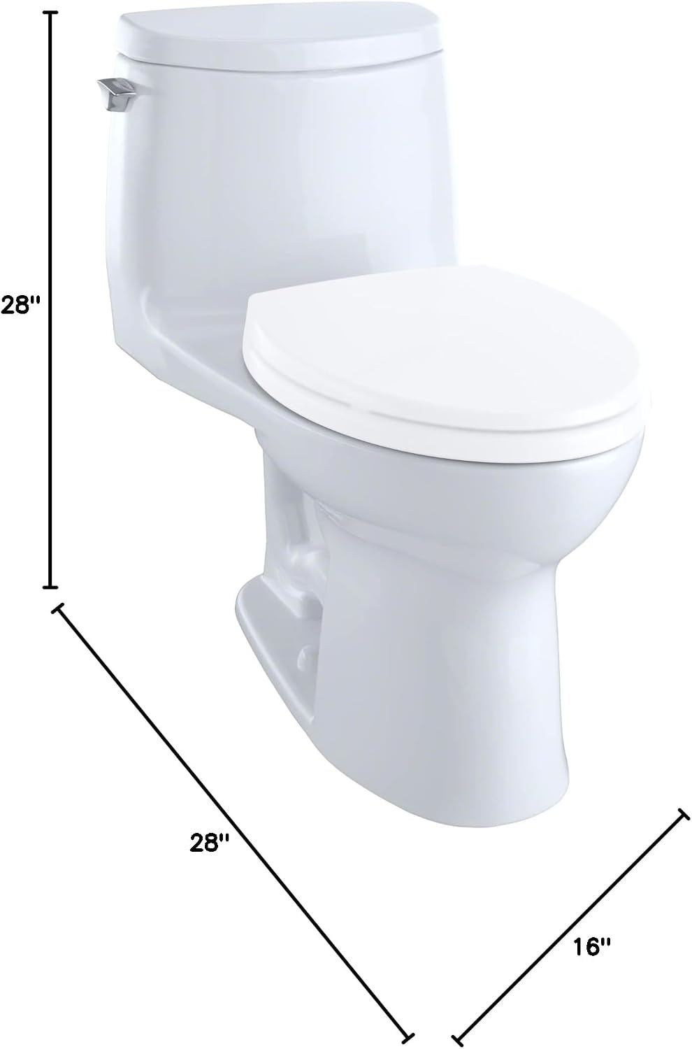 TOTO® UltraMax® II 1G® One-Piece Elongated 1.0 GPF WASHLET®+ and Auto Flush Ready Toilet with CEFIONTECT®, Cotton White - CST604CUFGT40#01