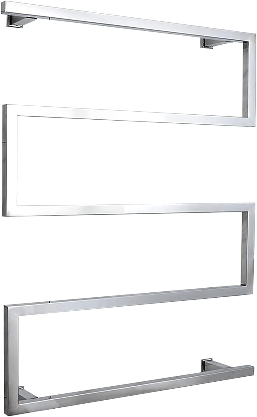 Heated Towel Warmer Racks Wall Mounted Electric Towel Warmer with 5 Bars Electric Towel Rack Stainless Steel Heated Towel Rails, 90W Low Power Consumption Towel Dryer,Chrome,Plug in