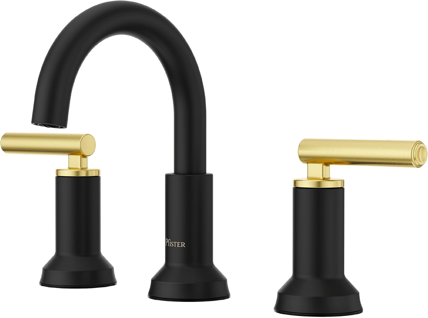 Pfister Capistrano Widespread Bathroom Sink Faucet 2-Handle 3-Hole Matte Black and Brushed Gold Finish NSF Certified with Push & Seal Drain TiteSeal Technology LF049CSOBBG