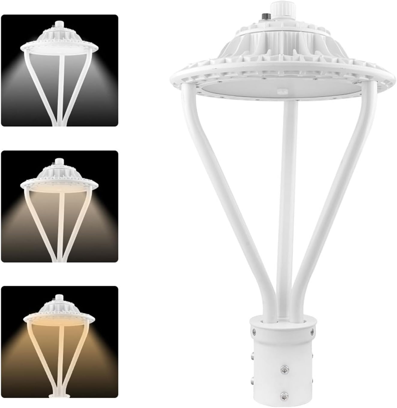 LED Post Top Light 75/100/150W Adjustable 19500 LM 3000/4000/5000K LED Circular Area Light Outdoor Pole Lights with Photocell, IP67 Parking Lot Lights Fixture Commercial Lighting, 100-277V