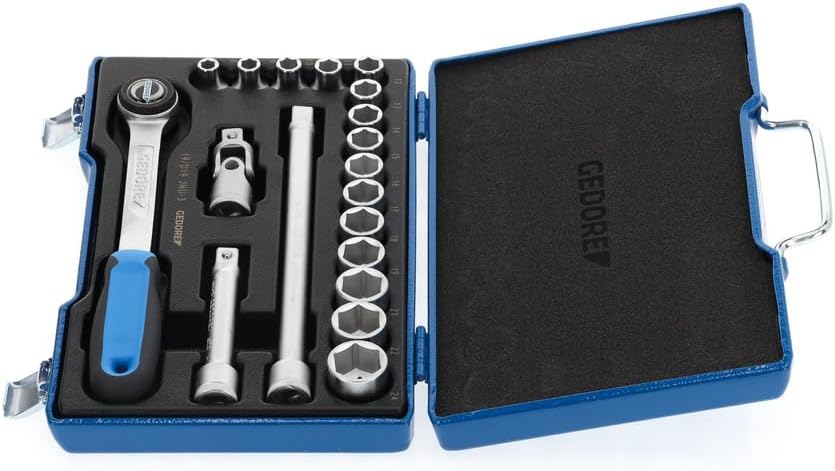 GEDORE 19 JMU-3 Socket Set 1/2' 19 pcs hex 8-24 mm