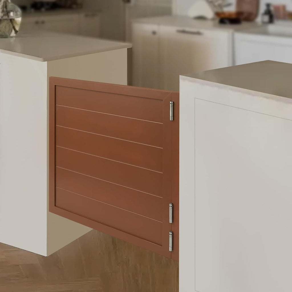 Swinging Doors, Solid Wood Saloon Half Door, Interior Cafe Door for Hallway Kitchen Bar Pub Entrance Partition, Single Dutch Doors with 3 Spring Hinges(Brown,35.4x35.4in)