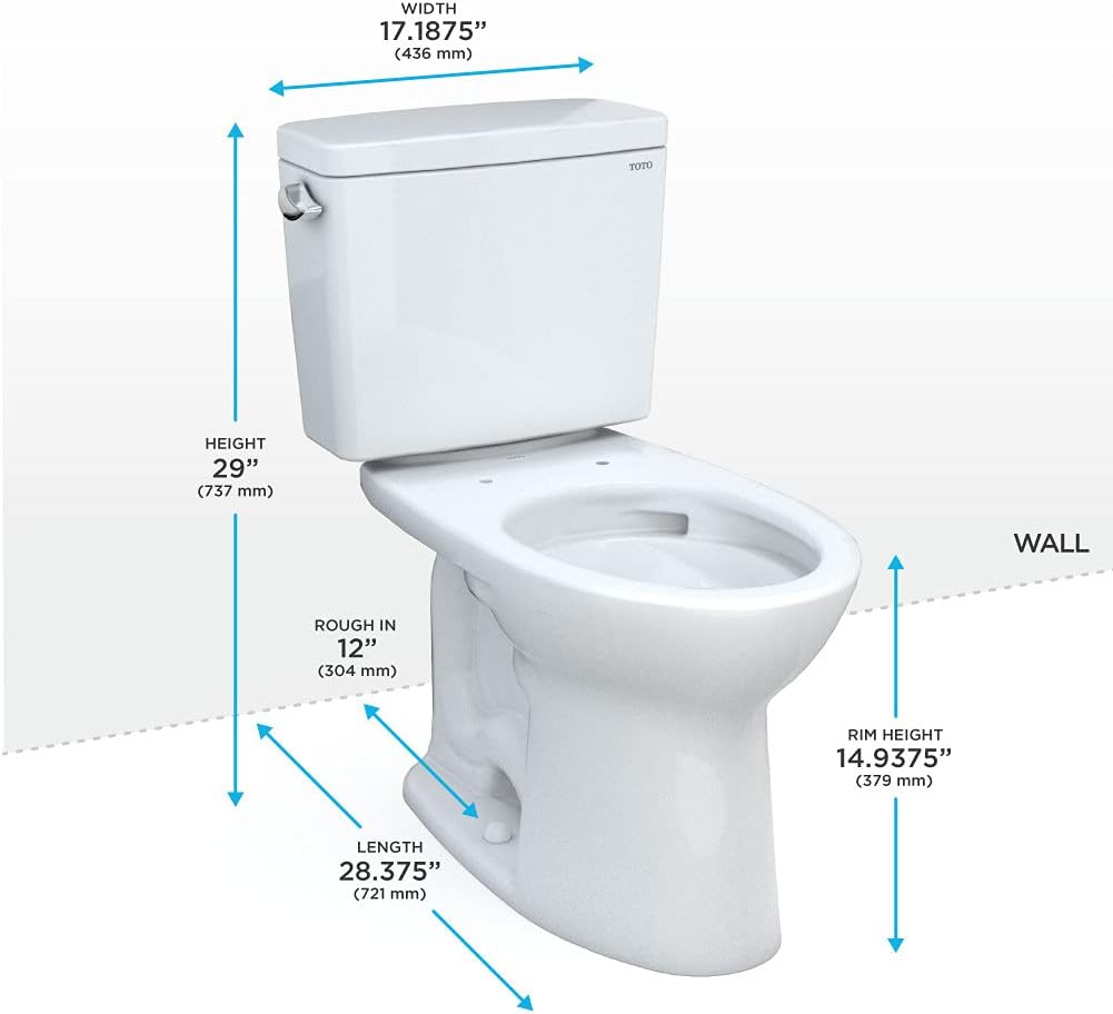 TOTO SW3036R#01 WASHLET K300 Bidet Toilet Seat Bundle with Drake Two-Piece 1.6 GPF TORNADO FLUSH Toilet