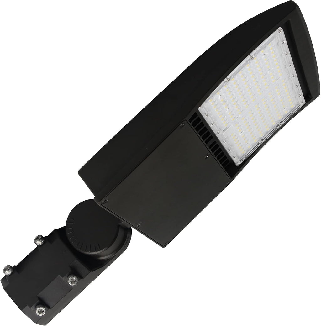 150W LED Parking Lot Light, 21000LM 5000K LED Shoebox Area Light (700W HID/HPS Equivalent), 1-10V Dimmable Commercial Outdoor Street Lighting with Slip Fitter Mount, IP65 100-277VAC