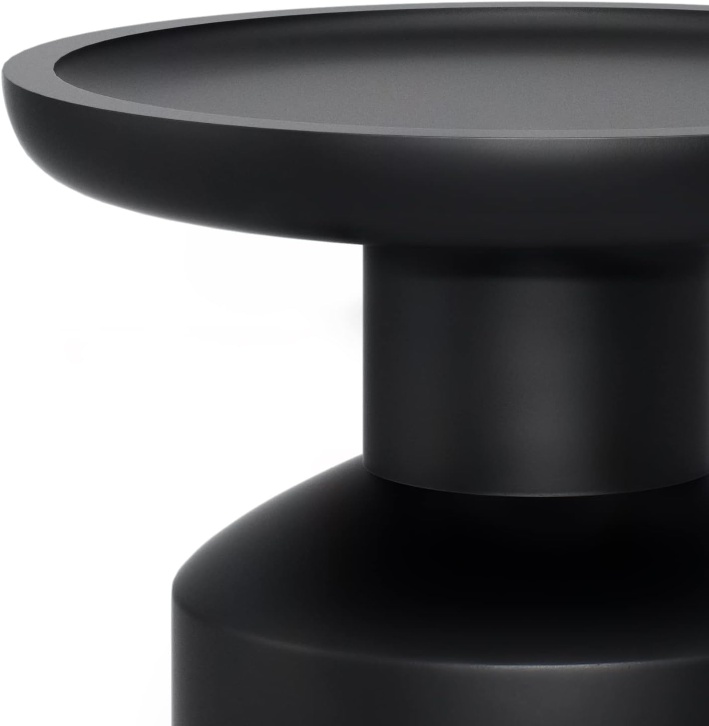 SIMPLIHOME Haynes End Table - 16 inch Wide Solid Mango Wood Round Accent Table with Sculptural Pedestal Base in Black, Boho Nightstand or Lamp Stand for Living Room or Bedroom, Assembled