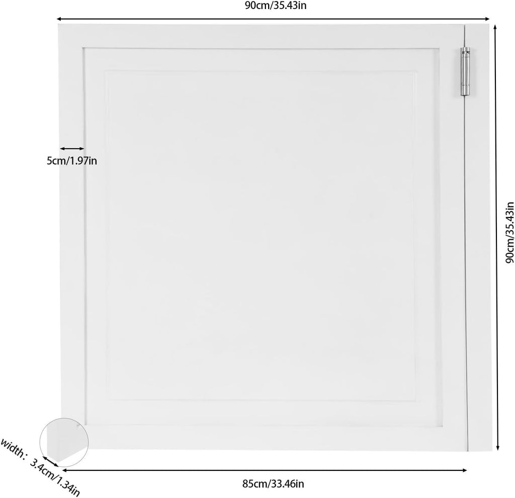 Swinging Doors Cafe Doors with 3 Hinges,Wood Swing Door Interior Saloon Half Partition Door for House Kitchen Shop Entrance Pub Porch(35.4x35.4in-White-2)