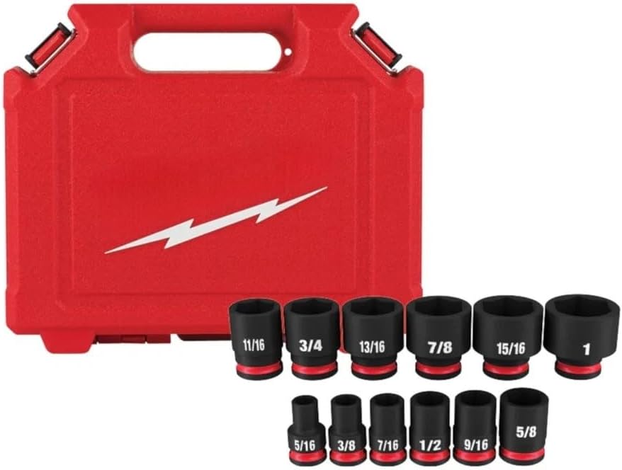 12PC 49-66-7005 for Milwaukee 3/8' Impact Duty Drive 6 Point Socket Set