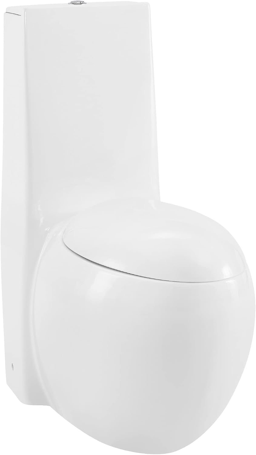 Swiss Madison Plaisir One-Piece Toilet, ADA Toilet, Elongated Egg Toilet Dual-Flush 1.1/1.6 gpf, Glossy White