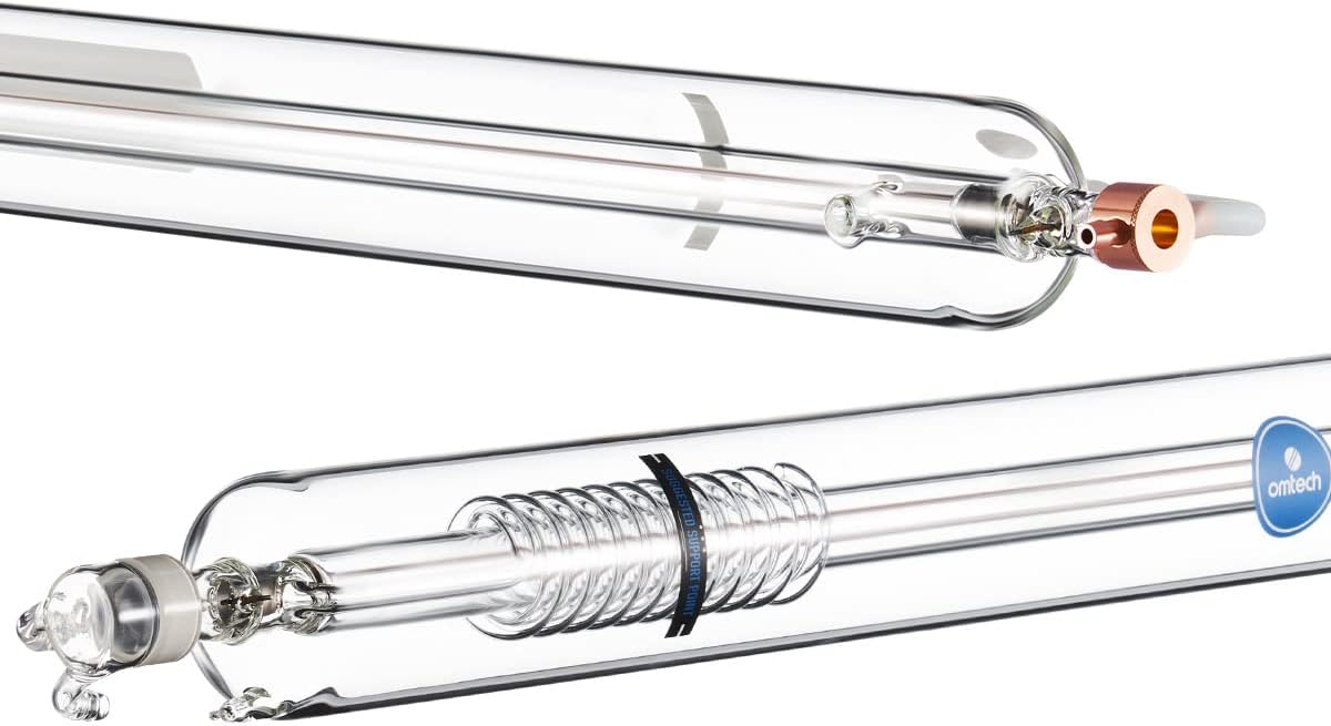 OMTech 80W CO2 Laser Tube for Laser Engraver & Cutter Machine, 1250mm 80mm Dia Laser Cutter Tube with Borosilicate Glass 10000hr MTTF, Laser Cutting Engraving Machine Replacement Tube for Wood Stone