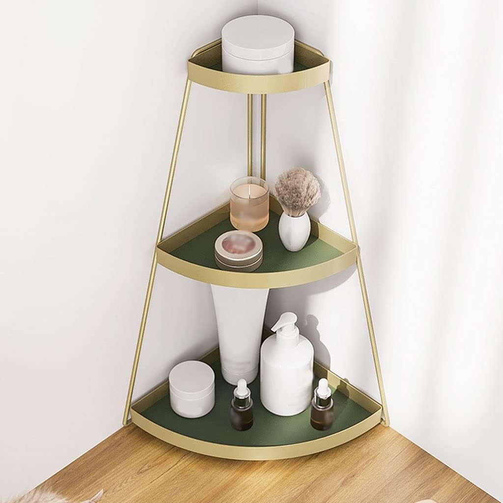 Makeup Box Corner Cosmetic Iron Shelf Desktop Dressing Table Three tier Skin Care Product Storage Rack Table Simple Lipstick Makeup Rack Cosmetics and Perfume Organizer, yuqing2022