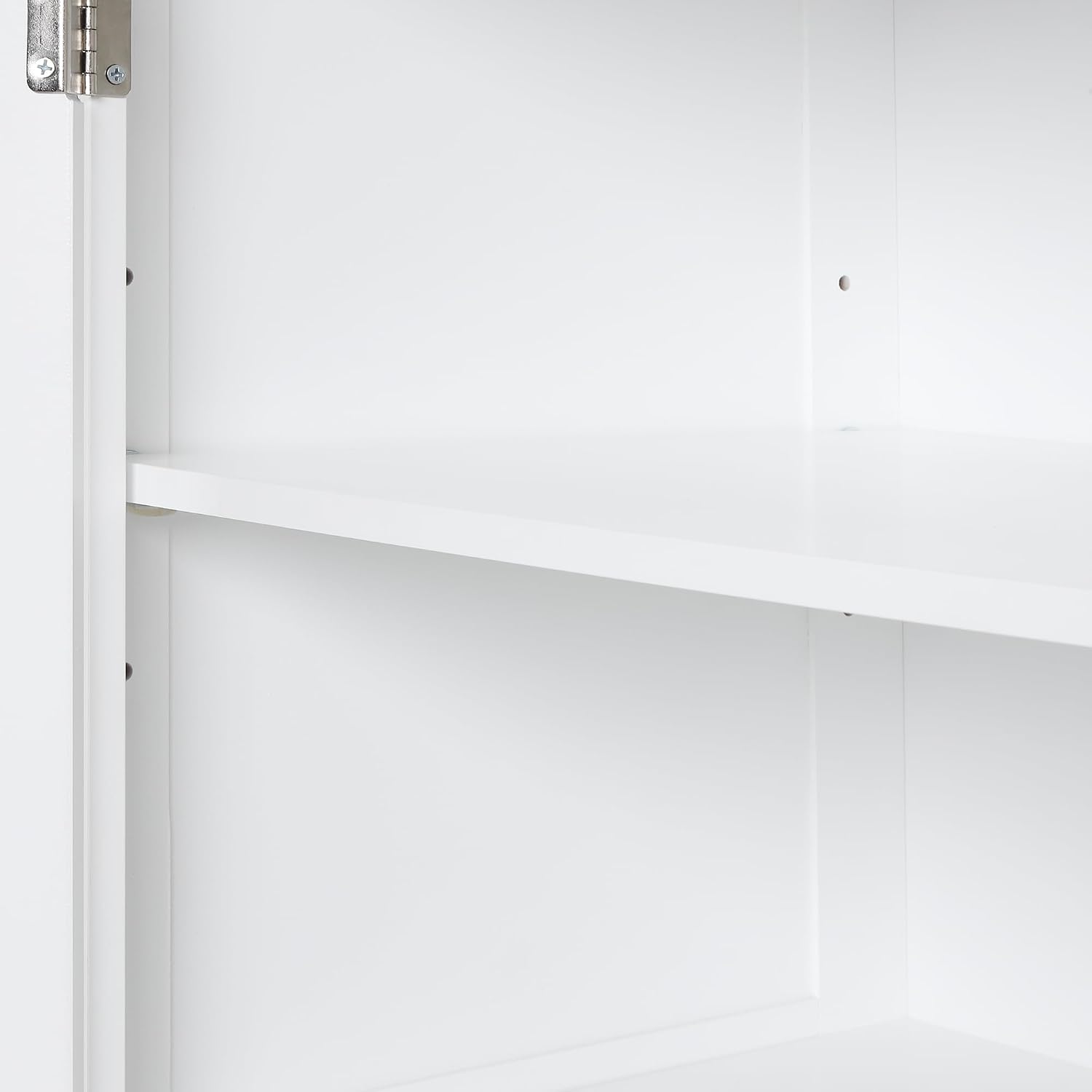Bathroom Storage Cabinet with Adjustable Shelf, 68.4 in Tall | MDF, painted finish, adjustable shelf, enclosed storage, acrylic handles, anti-tip kit, bathroom, 20 W x 13.5 D x 68.4 H in