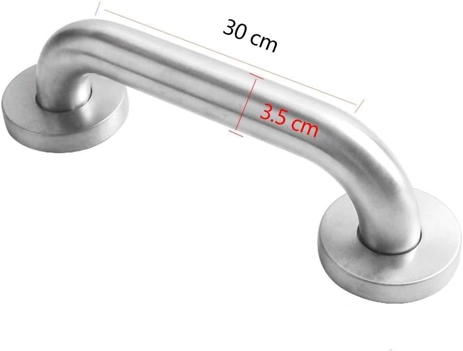 Shower Handles, Handrails Grab Bar Brushed Nickel, Bathtubs and Showers Handrail,-Slip for Disabled Elderly, Toilet Wall Mount Assist Handle，Silver-30Cm