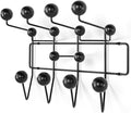 SHISEDECO Classic Hang it All Coat Rack, Mid Century Modern Wall Mounted Hooks with Painted Solid Wooden Balls, Decorative Creative Fashion Wood Hanger for Home, Bedroom (Black)
