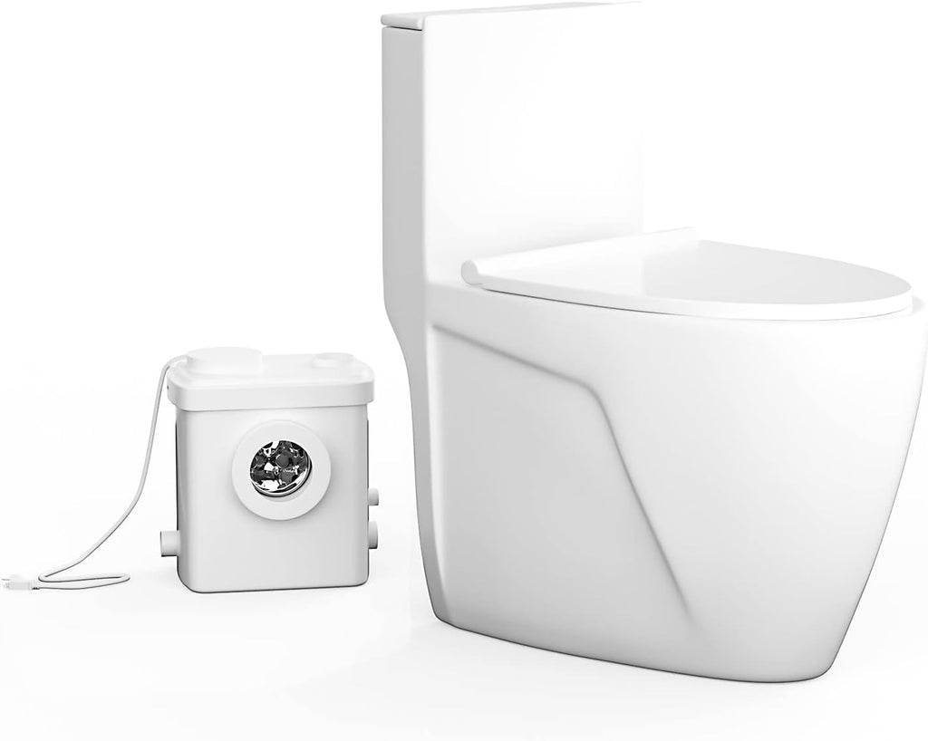 Upflush Toilet for Basement with 600W Macerator Pump & AC Vent | Macerating Toilet, Bathroom sink & Tub Waste, Silent & Powerful, Macerating Toilet System : One Piece Toile & Toilet Pump SUPERFLO