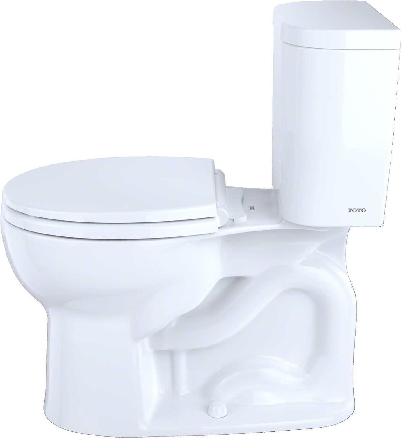 TOTO Entrada Two-Piece Round 1.28 GPF Universal Height Toilet, Cotton White - CST243EF#01