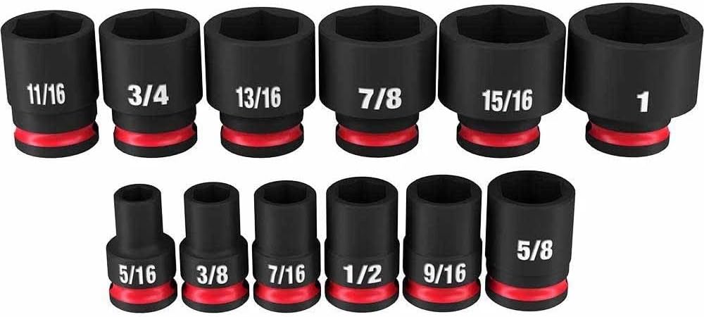 12PC 49-66-7005 for Milwaukee 3/8' Impact Duty Drive 6 Point Socket Set