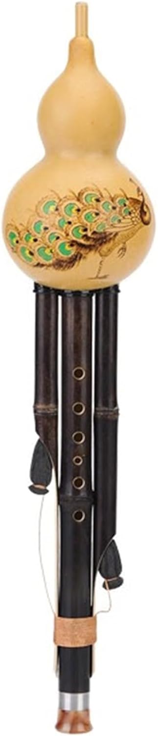 Hulusi Instrument Professional Playing Bamboo Hulusi Flute Natural Gourd Musical Instrument for Adults and Beginners Gourd Flute Piccolo(2,C Key)