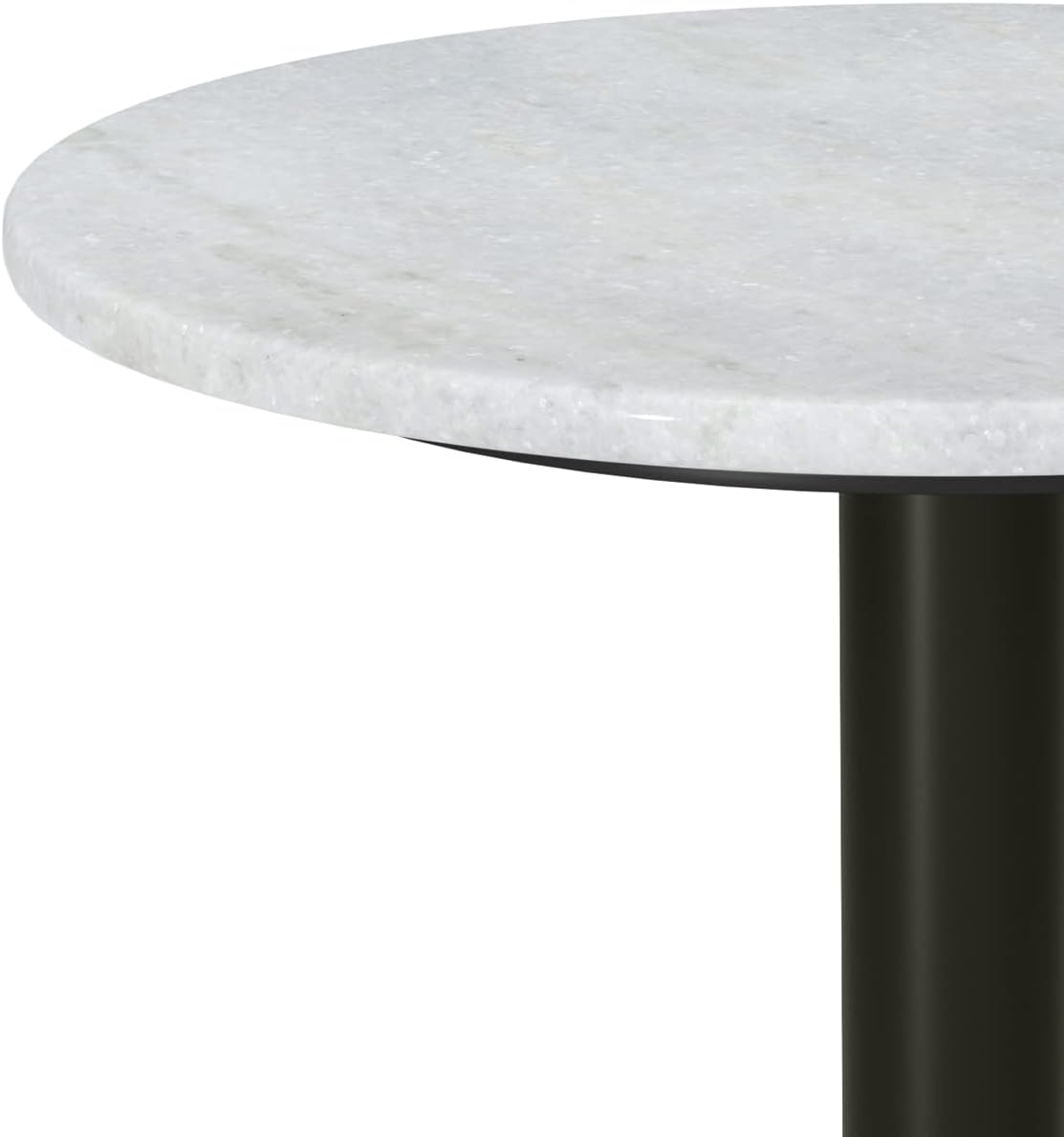 SIMPLIHOME Evans Side Table - 16 inch Wide Modern Metal Frame with White Marble Top in C-Shape Design, Contemporary Slide-Under Accent Stand or End Table for Living Room, Bedroom, or Office