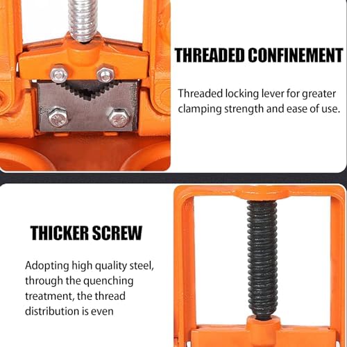 Heavy Duty Pipe Vise with Non-Slip T-Handle, Forged Plumbing Wrench Clamps for Tight Spaces, Durable Pipe Fixing Tool, Ideal for Threading and Repair, Compact Size