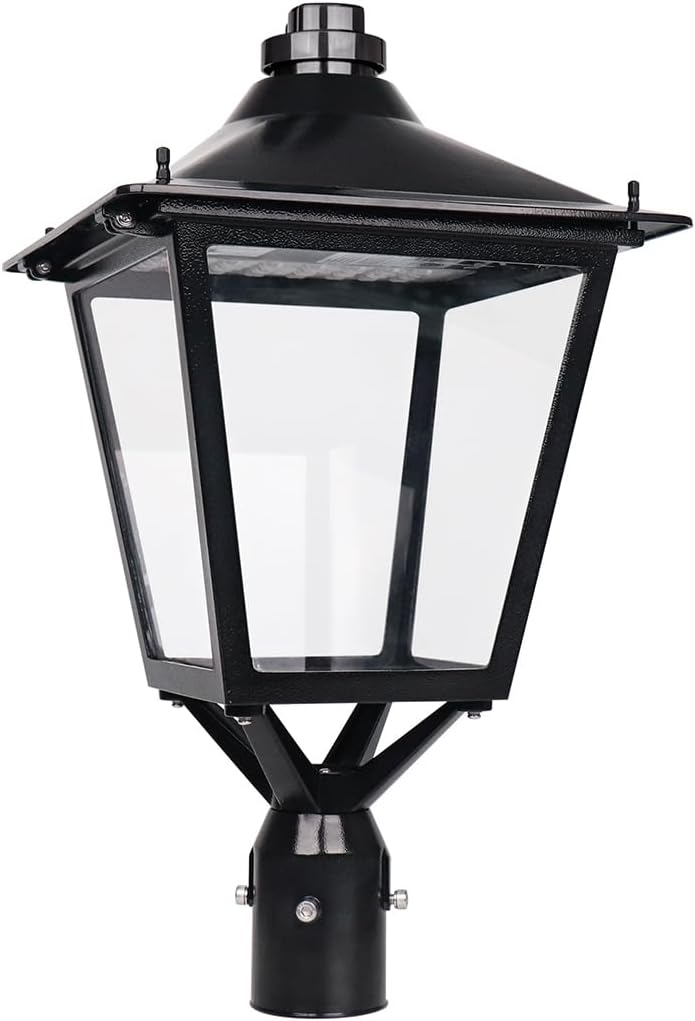 30W 50W 100W Post Top Lights with Shorting Cap 3000K 4000K 5000K Adjustable Wattage & CCT, Power Tunable Outdoor Pole Light Fixture(Clear Glass), IP65 Waterproof Commercial Street Area Lighting