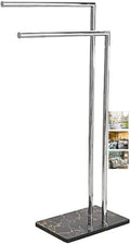 Freestanding Towel Holder with Double Bars Black/Silver Towel Rail Stand for Bathroom Clothes Drying Rack Airer