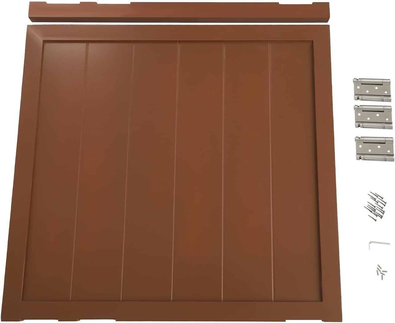 Swinging Doors, Solid Wood Saloon Half Door, Interior Cafe Door for Hallway Kitchen Bar Pub Entrance Partition, Single Dutch Doors with 3 Spring Hinges(Brown,35.4x35.4in)