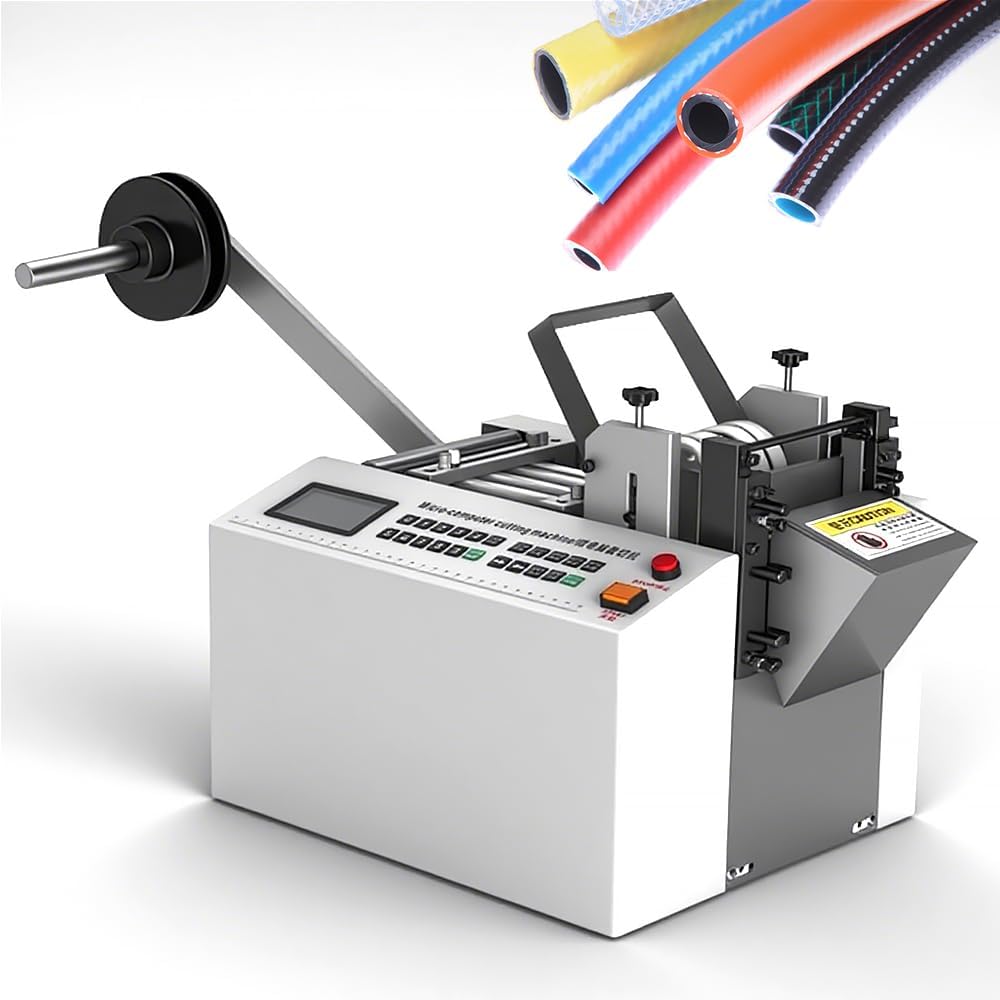 US In Stock 110V Fully Automatic Heat-Shrink Tube Micro-Computer Cutting Machine 300W Electric Tube Cable Pipe Cutter with Micro Computer Control, Cutting Accuracy 0.1Mm, Sleeve Rubber/Plastic Tube