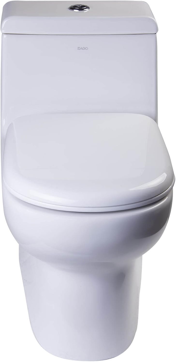 EAGO TB351 Dual Flush Eco-Friendly Ceramic Toilet, White, 1-Piece