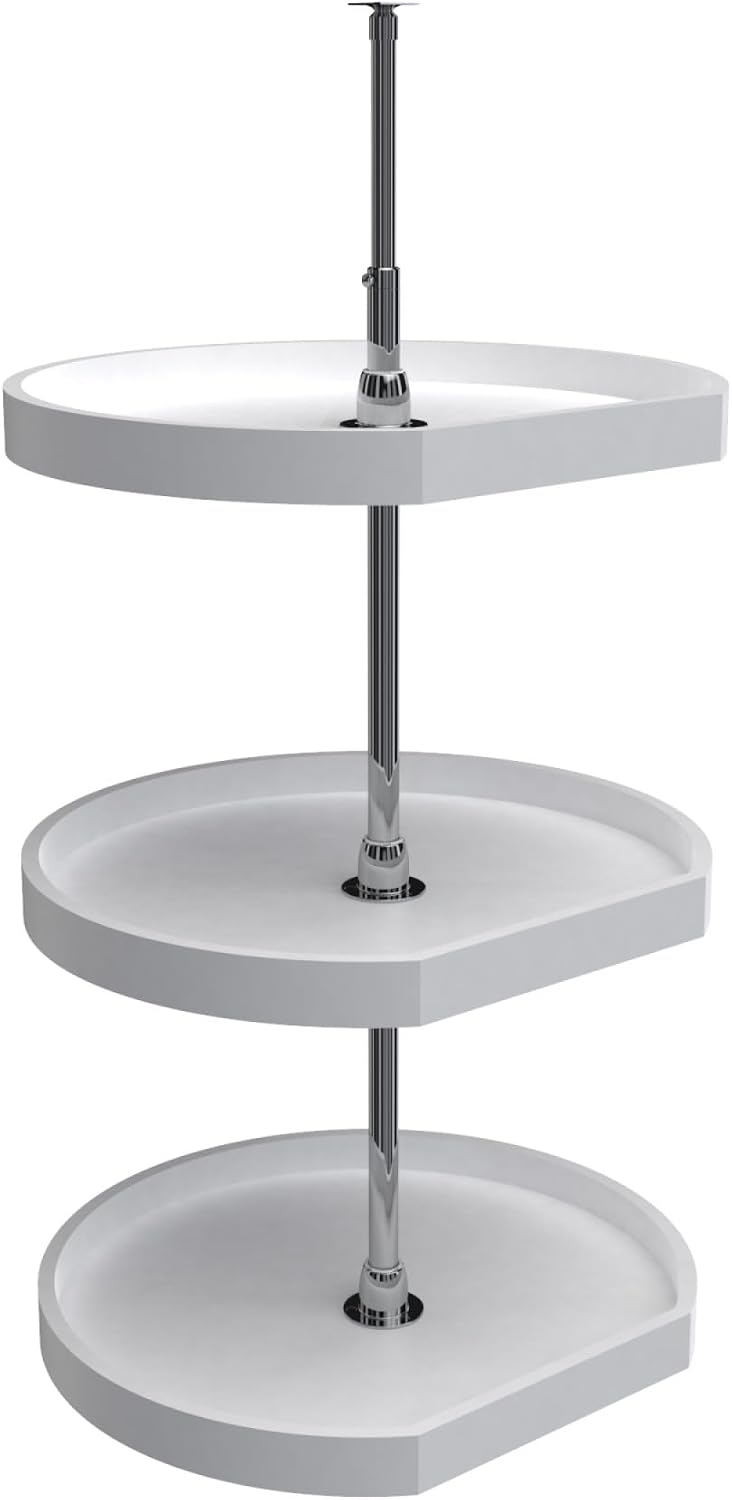 REV-A-SHELF Polymer D-Shaped 3-Shelf Lazy Susans for 38' H Corner Wall Cabinets