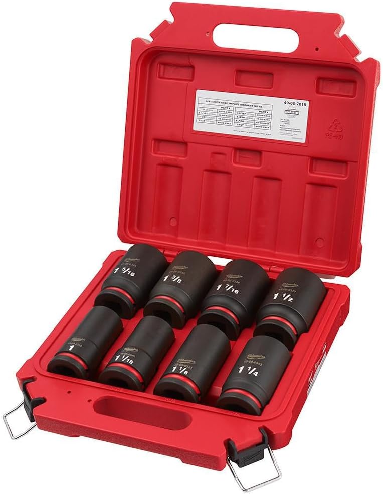 Milwaukee Electric - 8PC IMP Duty 3/4DR SAE DP 6-PT Socket Set