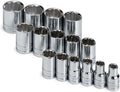 SK Professional Tools 4122 15-Piece ½ in. Drive 12-Point Standard Fractional Socket Set - Chrome Socket Set with Super Chrome Finish | Set of 15 Sockets Made in USA