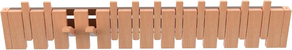 Wall Mounted Piano Key Hanger | Flip Style Hook | Entrance Wall Art Hook, Made of Oak Wood (3 Times Painted, 4 Times Polished) (Beech, 12Hooks)