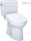 TOTO® Drake® WASHLET®+ Two-Piece Elongated 1.6 GPF Universal Height TORNADO FLUSH® Toilet and S7A Contemporary Bidet Seatwith Auto Flush, Cotton White - MW7764736CSFGA#01