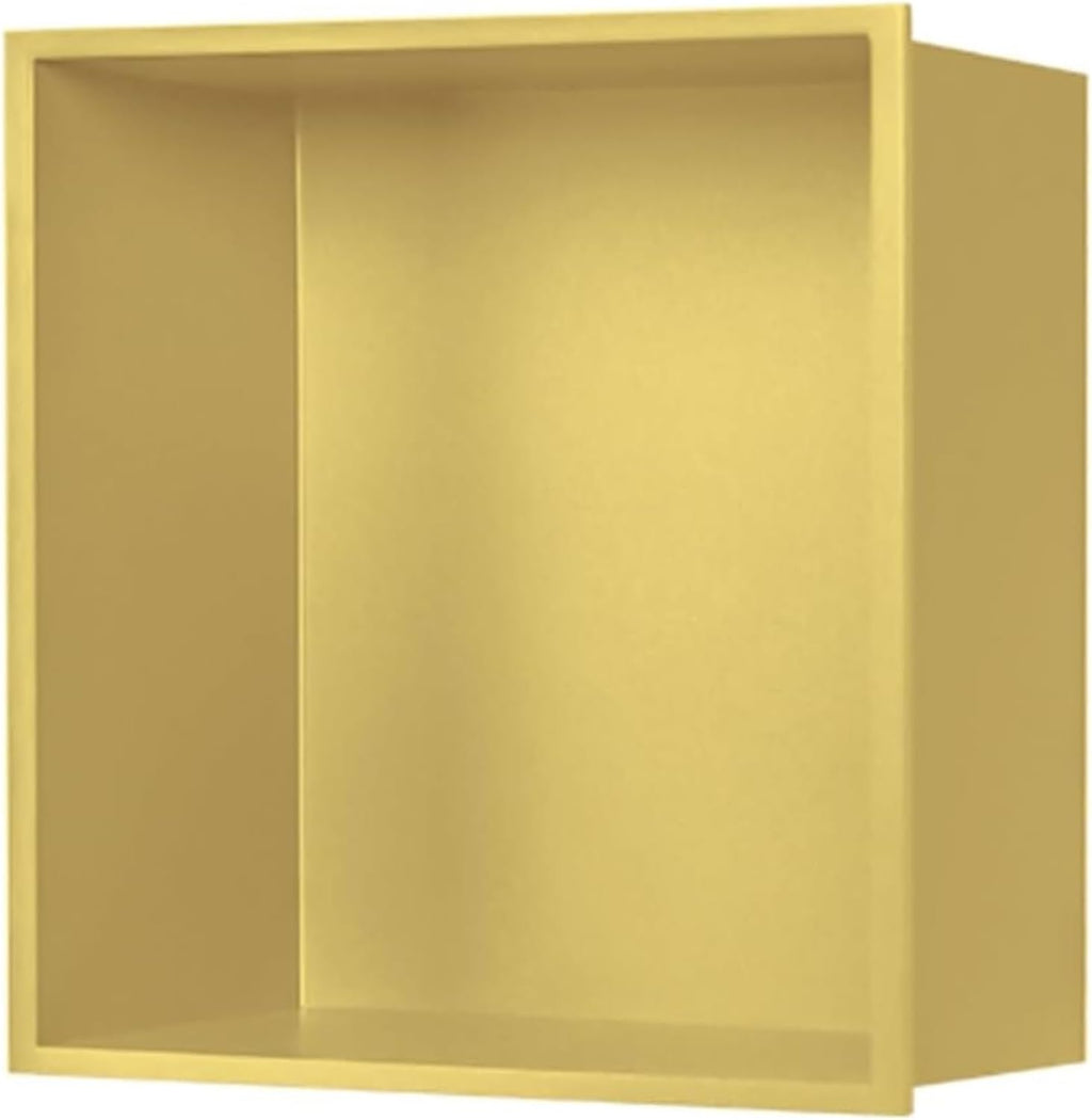 Stainless Steel Shower Nich, One Piece Embedded Shower Niche, Room Shelf Recess Storage for Bath/Shampoo/Toiletry Pantry Decor,Gold,32x32x12.5cm
