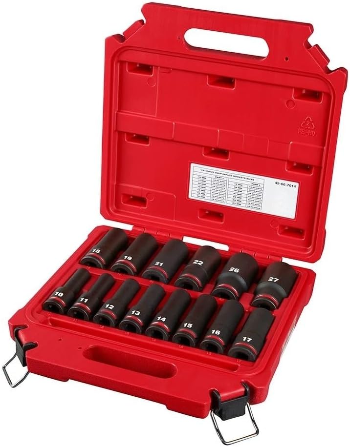 NEW 49-66-7014 for Milwaukee Impact Duty 1/2' Drive Metric 6 Point Socket Set -14PC