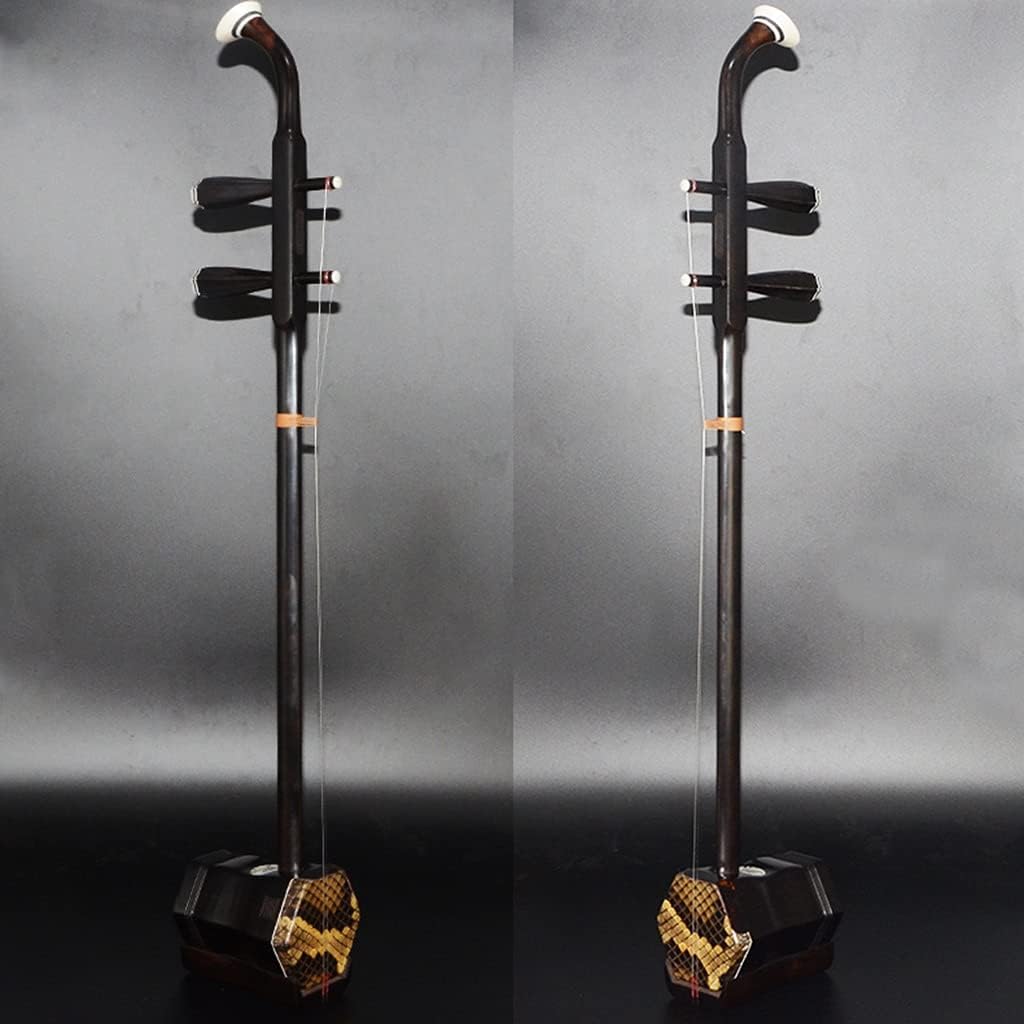Erhu Chinese Traditional Ethnic Ebony Erhu Musical Instrument Adult Beginners Practice Playing The 2-String Violin Huqin Gift (Color : Black Size : 8213.1cm)