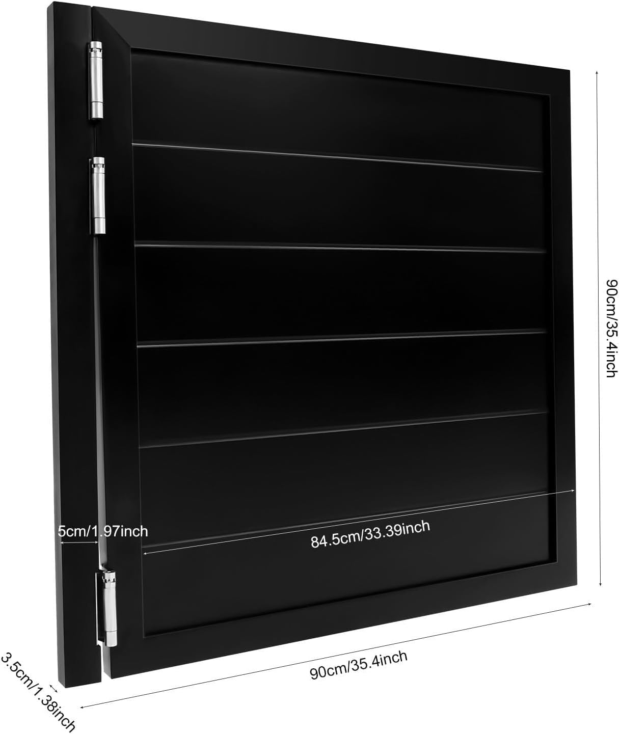 35.4x35.4in Cafe Doors,Swinging Door,Interior Saloon Door Includes Spring Hinges,180° Painted Finished Porch Entrance Swinging Doors for Kitchen Shop(Black)