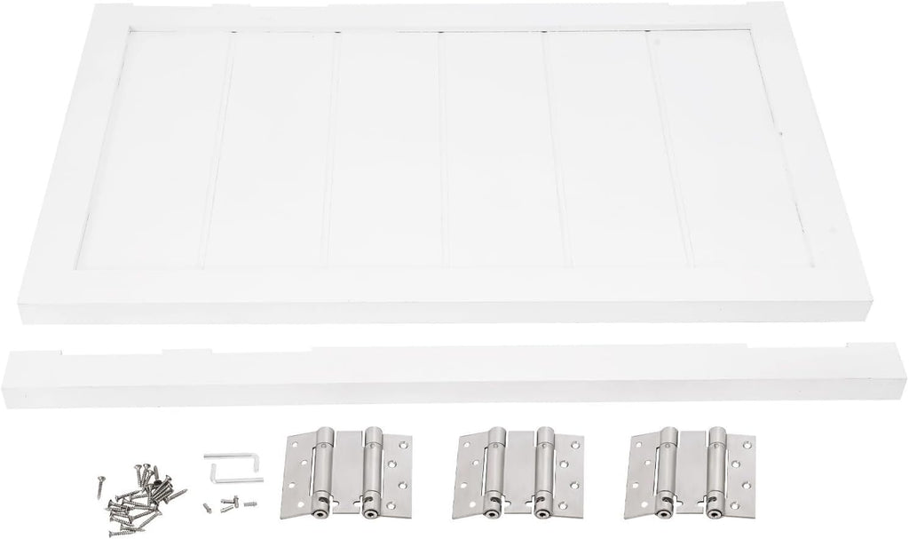 Swinging Cafe Door,Pine Wood Saloon Door Includes Hinges, Single Half Doors for Kitchen Shop Entrance Partition Pub(White,23.6x35.4in)
