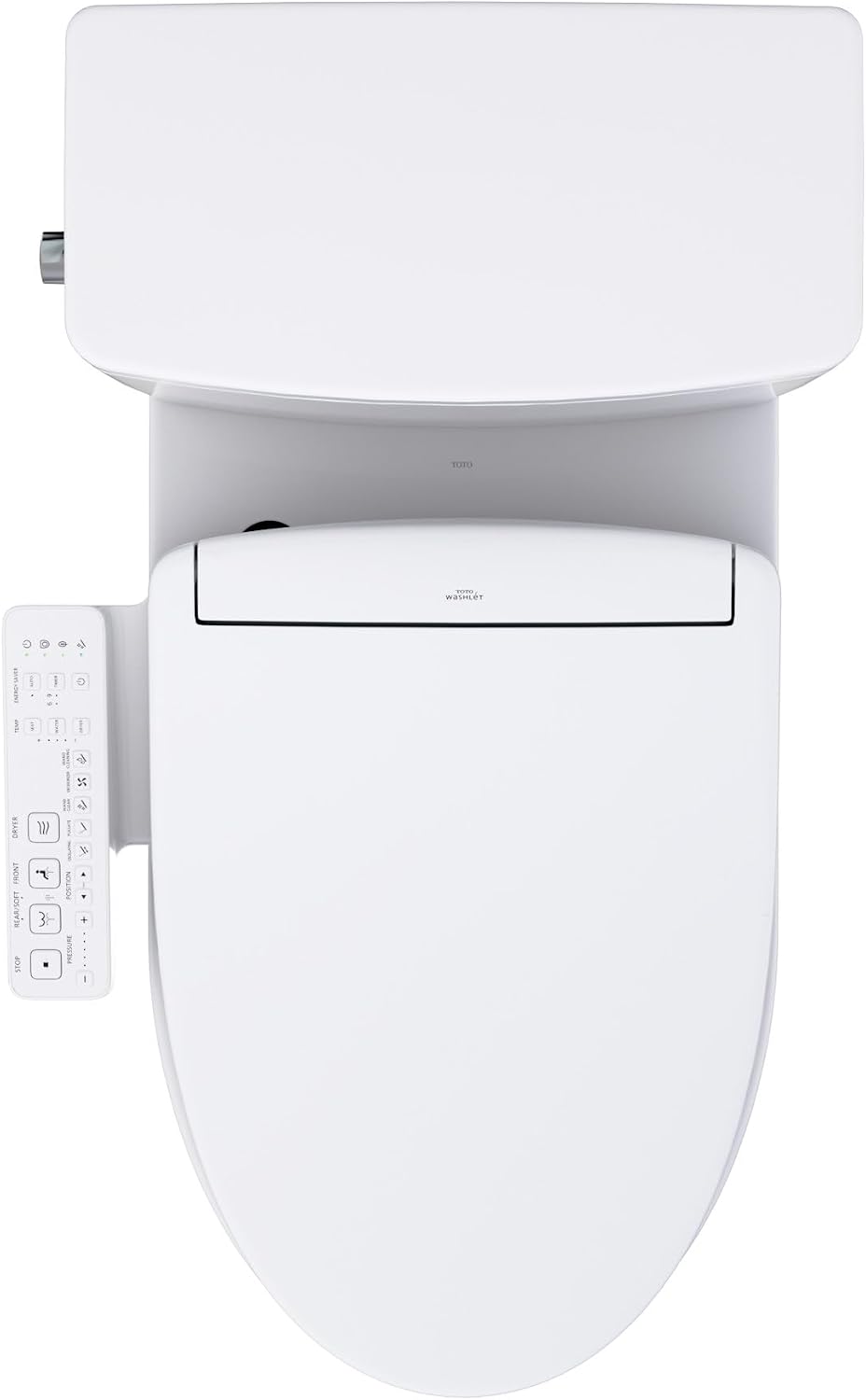 TOTO® Glaston™ WASHLET®+ S2 Two-Piece Elongated 1.0 GPF Universal Height Toilet with CEFIONTECT®, Cotton White - MW4723346CUFG#01