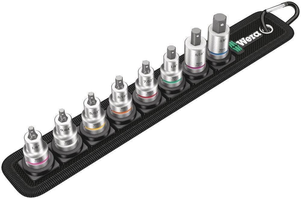 Wera 05003974001 Belt B Imperial 1 Zyklop In-Hex-Plus bit socket set with holding function, 3/8' drive, 8 pieces