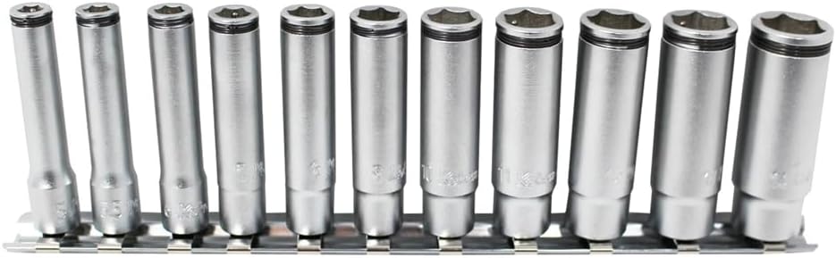 Ko-ken RS2350M/11 Special 1/4 Sq. Dr. Deep NUT GRIP Socket Set, 5-14mm - 11 pieces