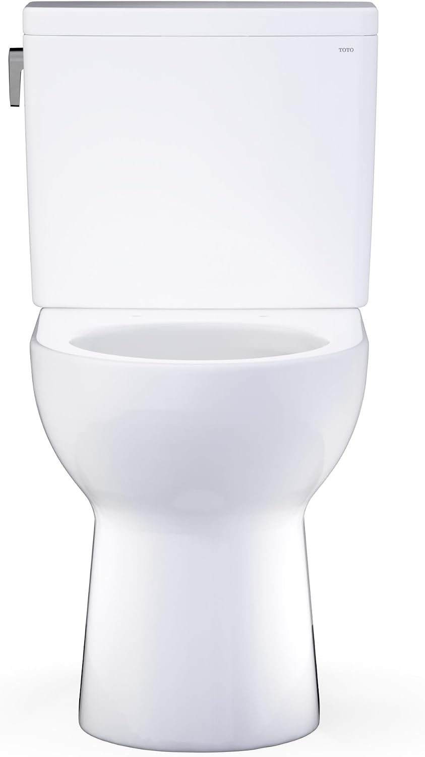 TOTO® Glaston™ Two-Piece Elongated 1.28 GPF Universal Height Toilet with CEFIONTECT®, Cotton White - CST472CEFG#01