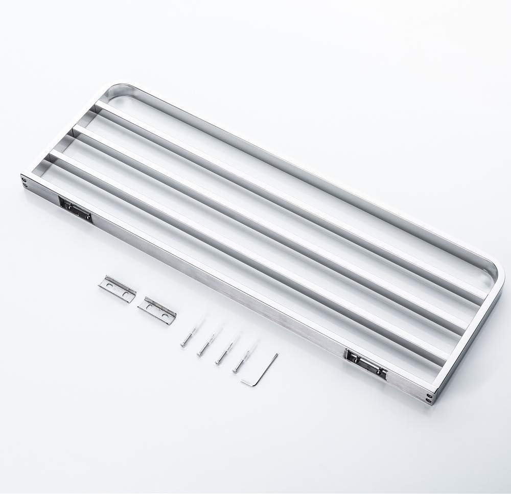 304 Stainless Steel Towel Rail - 24 Inch Single Layer Bathroom Shelf with Modern Silver Chrome Design for Efficient Towel Storage