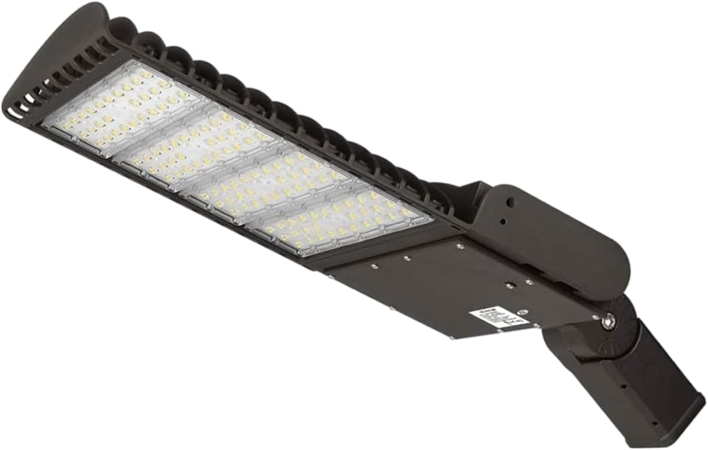LED Parking Lot Light 400W 5700K 56000LM Commercial Shoebox Area Street Park Roadside Lighting Pole Fixture Super Bright IP65 Waterproof Outdoor Slip Fitter Mounting ETL Listed