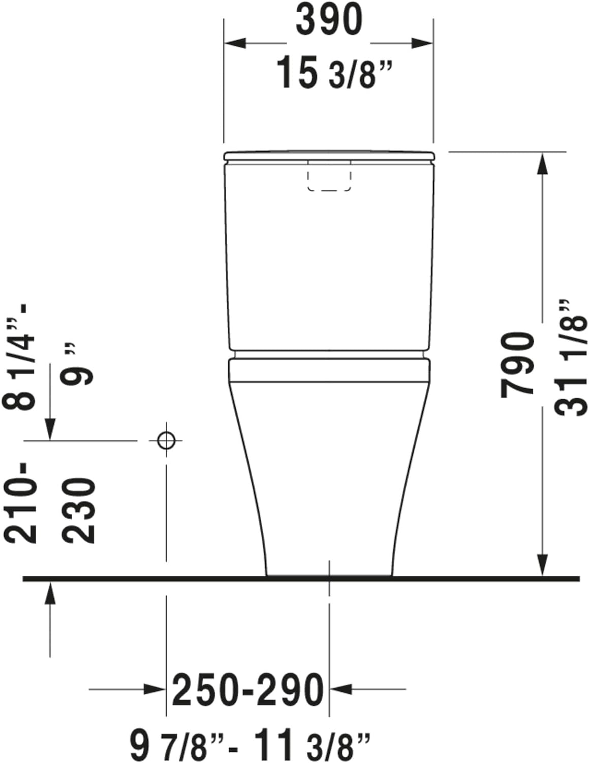 Two-Piece toilet DuraStyle white siphon jet elongated HET