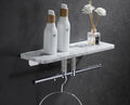 Marble Paper Towel Holder, Towel Rod, Wall Mounted Toilet Paper Holder, Shelf, white-40 Long Shelf with bar