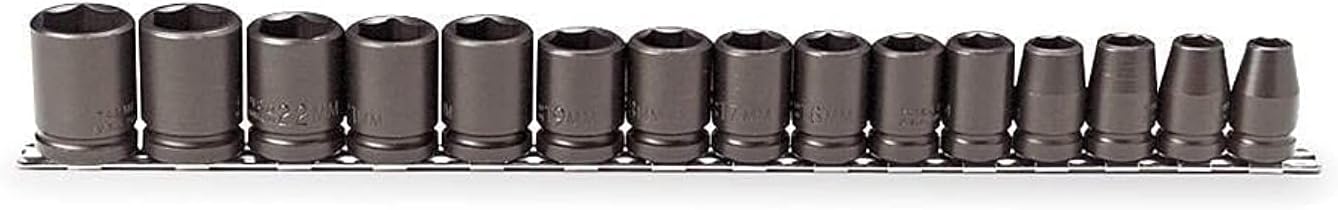 Stanley Proto J74204 15 Piece 6 Point 1/2' Drive Metric Impact Socket Set
